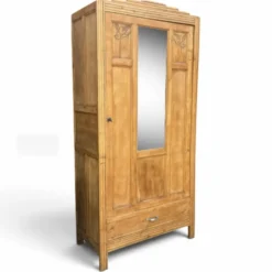 Armoire parisienne art déco chêne brut rénovée