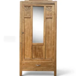 Armoire parisienne art déco chêne brut rénovée