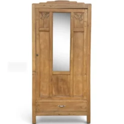 Armoire parisienne art déco chêne brut rénovée