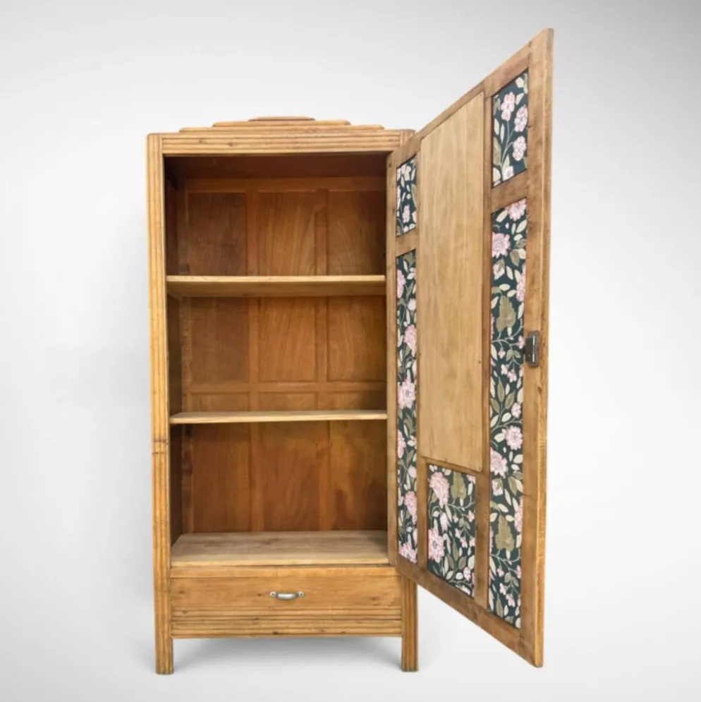 Armoire parisienne art déco chêne brut rénovée