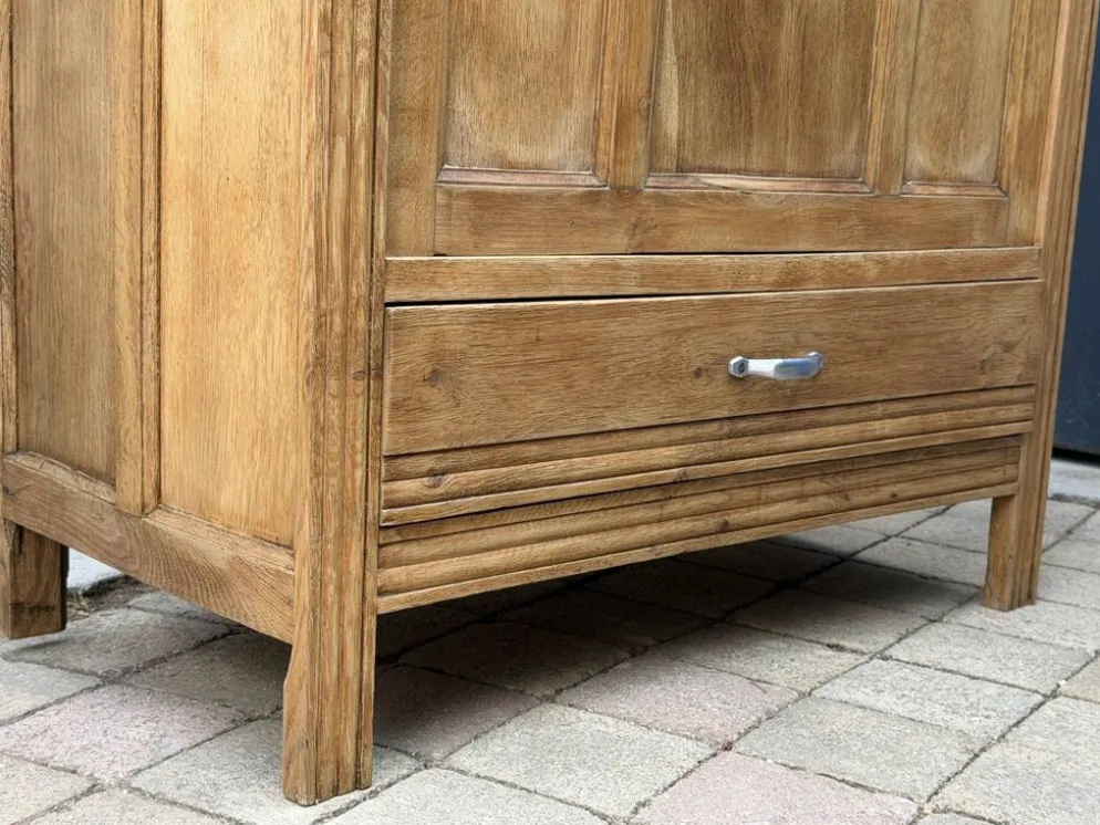 Armoire parisienne art déco chêne brut rénovée
