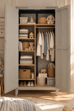 Armoire parisienne art déco rénovée miroir biseauté