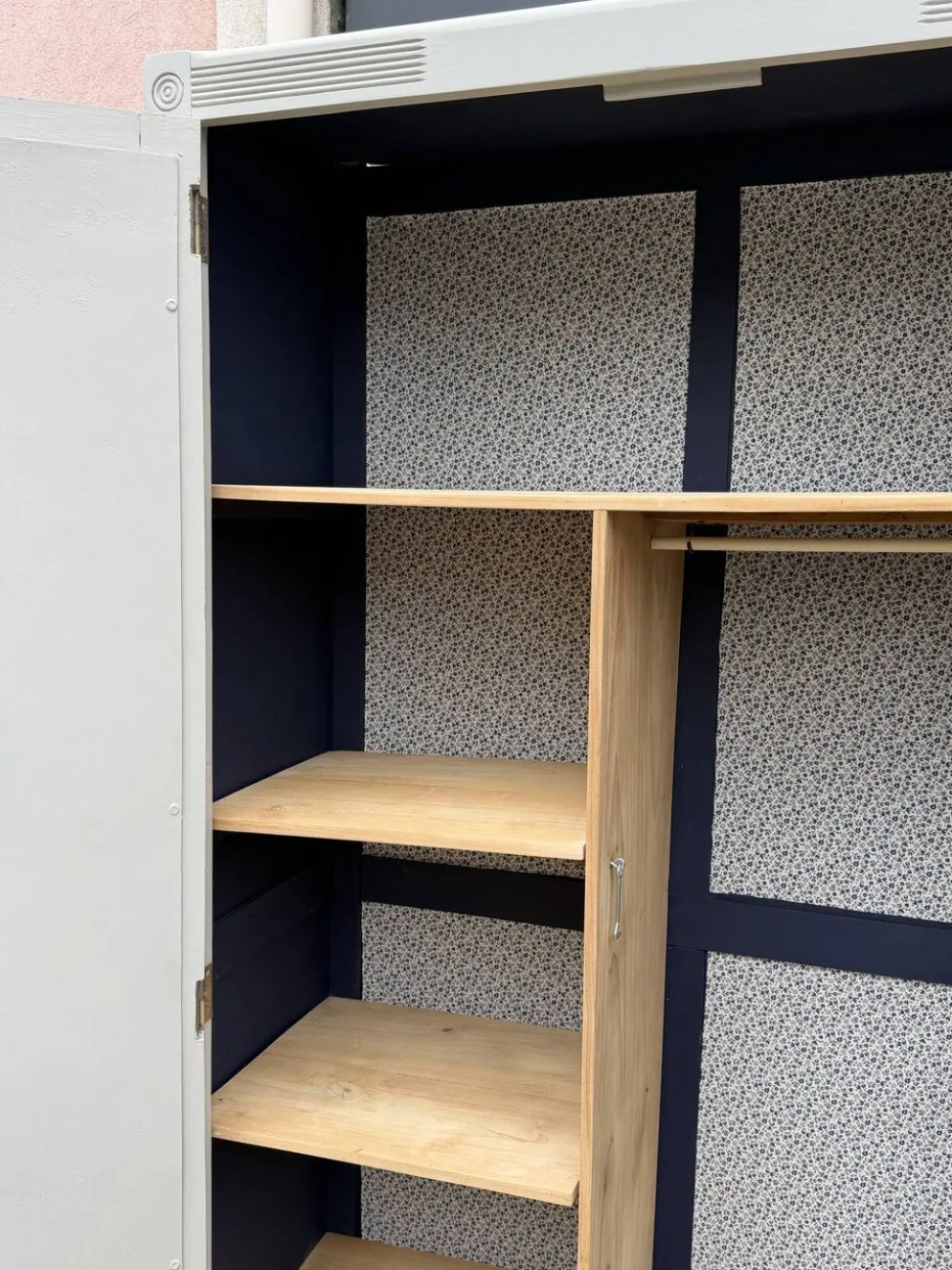 Armoire parisienne art déco rénovée miroir biseauté