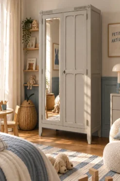 Armoire parisienne art déco rénovée miroir biseauté