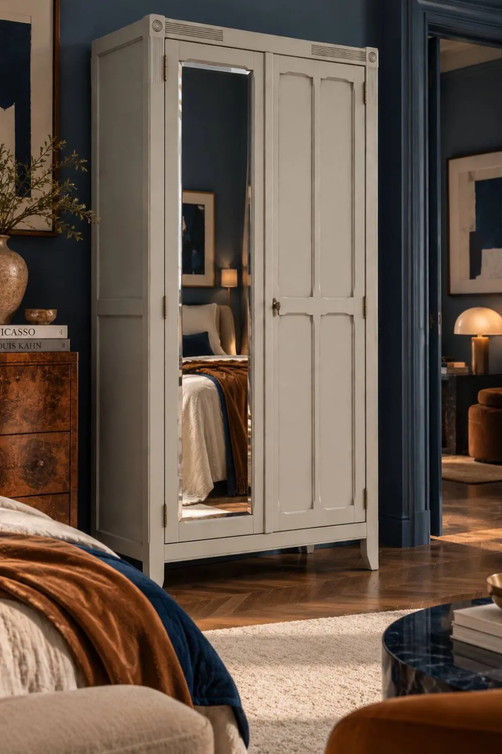 Armoire parisienne art déco rénovée miroir biseauté