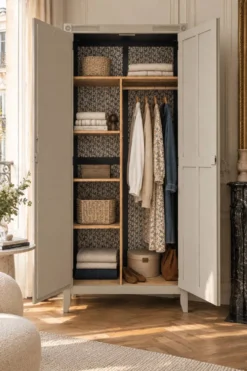 Armoire parisienne art déco rénovée miroir biseauté