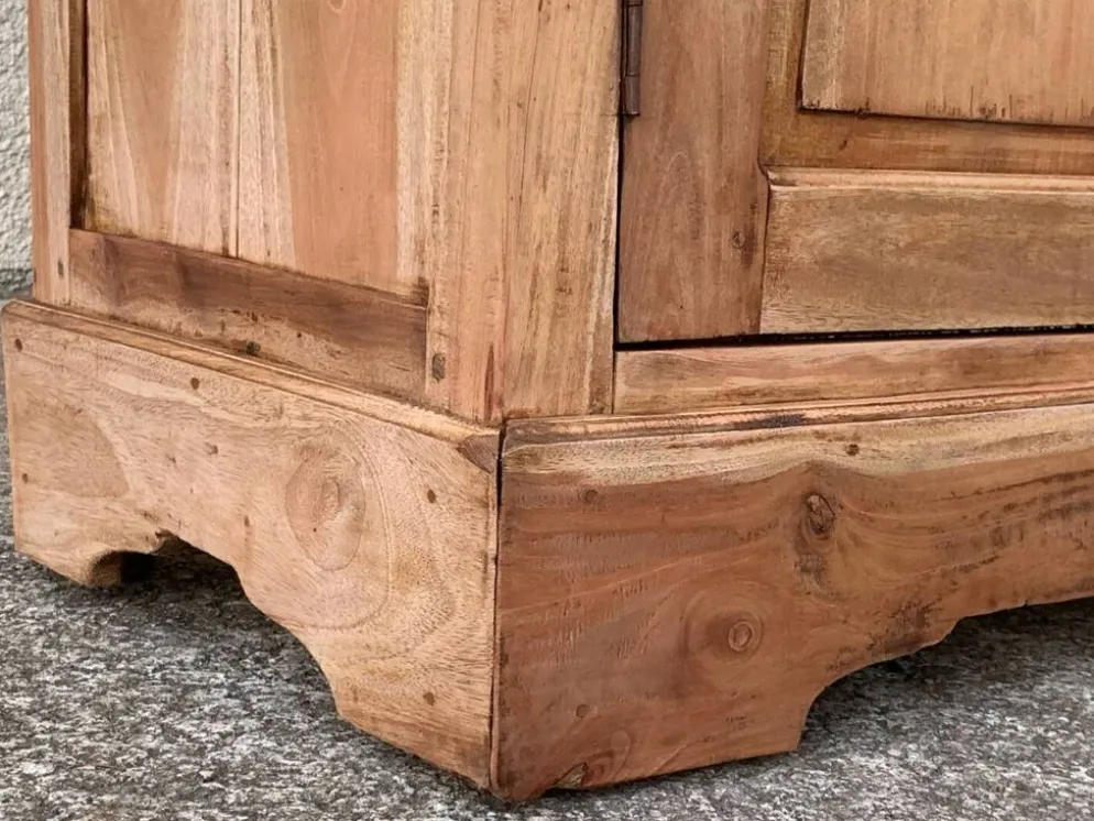 Armoire parisienne en bois brut et vitres gravées 1920