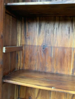 Armoire parisienne en bois brut et vitres gravées 1920
