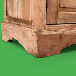 Armoire parisienne en bois brut et vitres gravées 1920