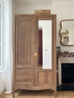 Armoire Parisienne en chêne brut