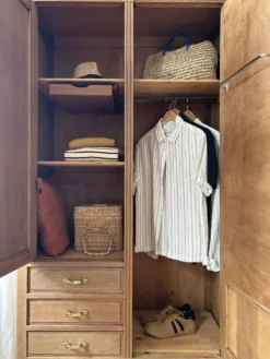Armoire Parisienne en chêne brut