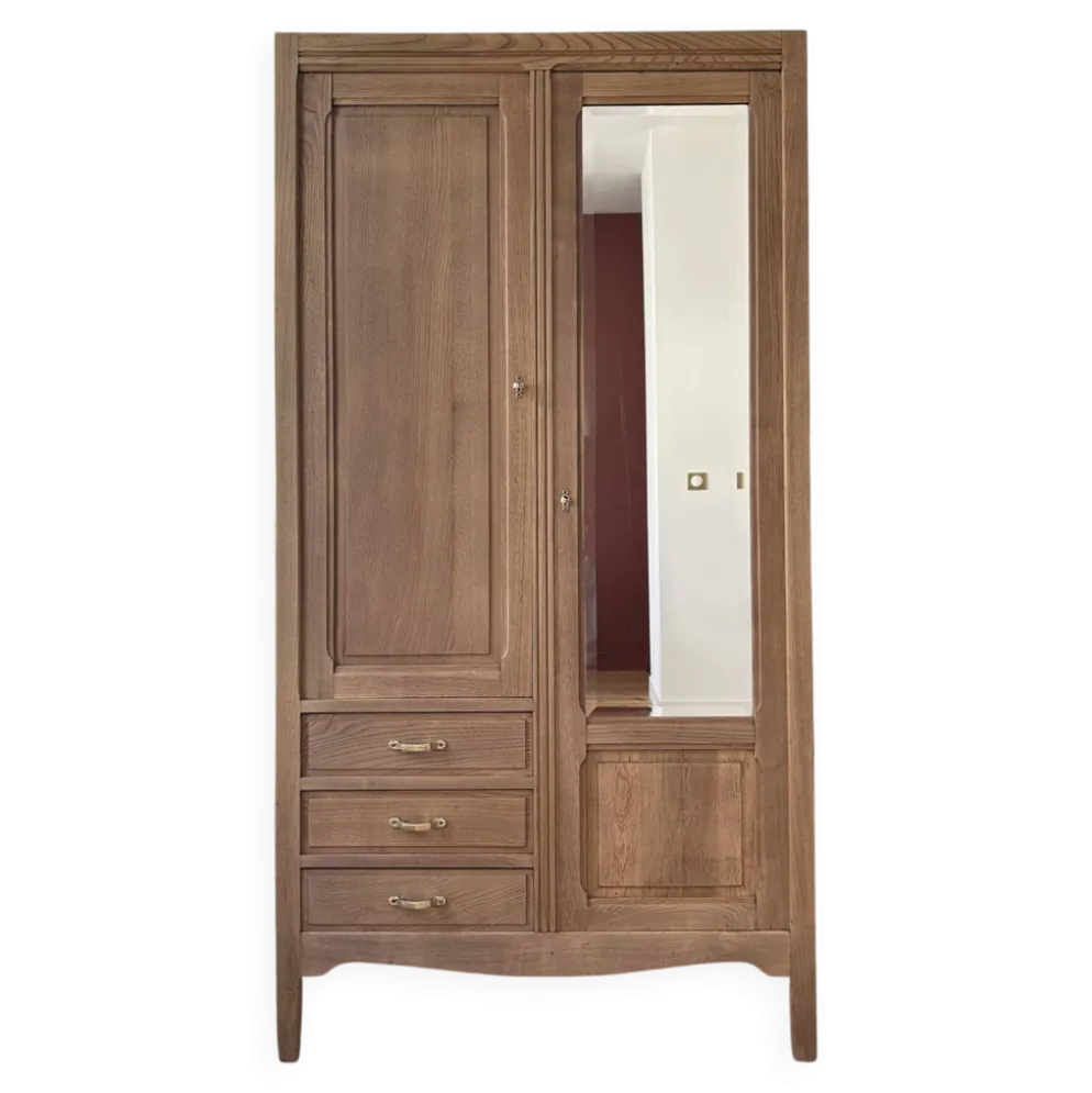 Armoire Parisienne en chêne brut