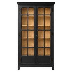 Armoire parisienne noire vitrée rénovée
