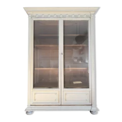 Armoire parisienne vitres biseautées en bois style XIX gustavien