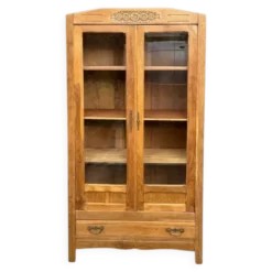 Armoire parisienne vitres biseautées chêne blond art déco 1930