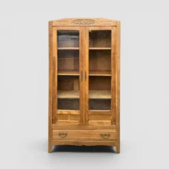 Armoire parisienne vitres biseautées chêne blond art déco 1930
