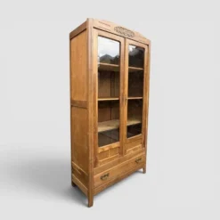 Armoire parisienne vitres biseautées chêne blond art déco 1930