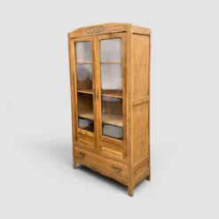 Armoire parisienne vitres biseautées chêne blond art déco 1930