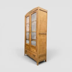 Armoire parisienne vitres biseautées chêne blond art déco 1930