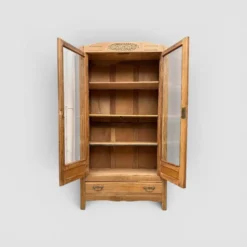 Armoire parisienne vitres biseautées chêne blond art déco 1930