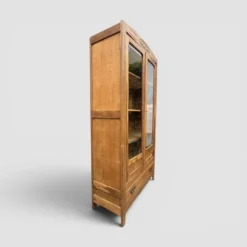 Armoire parisienne vitres biseautées chêne blond art déco 1930