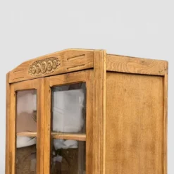 Armoire parisienne vitres biseautées chêne blond art déco 1930