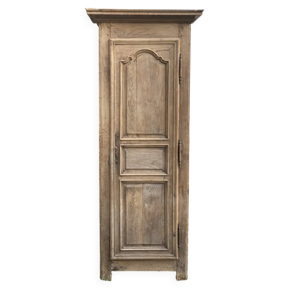Armoire parisienne XVIIIé à 1 porte bonnetière bois brut