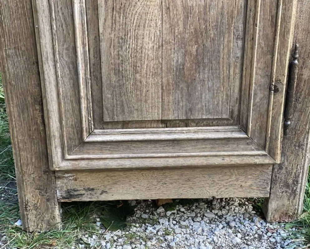 Armoire parisienne XVIIIé à 1 porte bonnetière bois brut