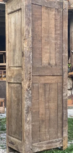 Armoire parisienne XVIIIé à 1 porte bonnetière bois brut