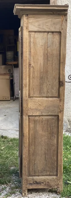 Armoire parisienne XVIIIé à 1 porte bonnetière bois brut