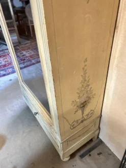 Armoire peinte Style Louis XVI-Directoire , 1 porte vitrée