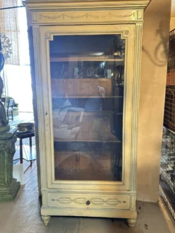 Armoire peinte Style Louis XVI-Directoire , 1 porte vitrée