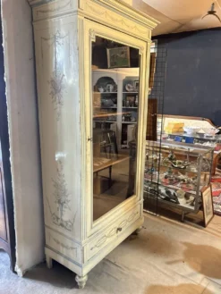 Armoire peinte Style Louis XVI-Directoire , 1 porte vitrée