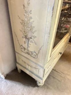 Armoire peinte Style Louis XVI-Directoire , 1 porte vitrée