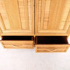 Armoire penderie en rotin et raphia