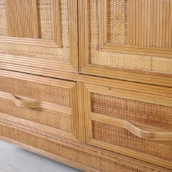 Armoire penderie en rotin et raphia