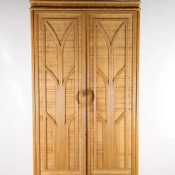Armoire penderie en rotin et raphia