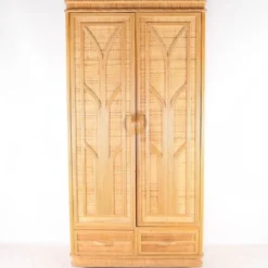 Armoire penderie en rotin et raphia