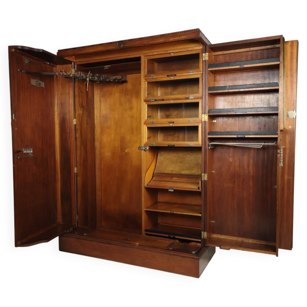 Armoire pour homme en noyer burr Art Déco anglais