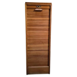 Armoire à rideau vintage en chêne français, vers 1960–1970