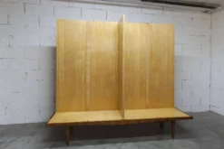 Armoire 1960 scandinave bois blond vernis atypique 4 portes 3