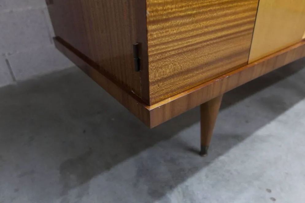 Armoire 1960 scandinave bois blond vernis atypique 4 portes 3