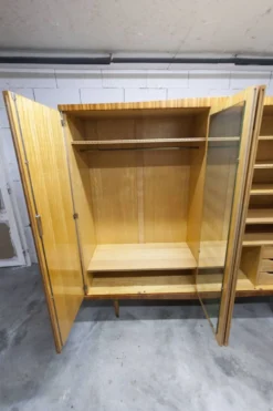 Armoire 1960 scandinave bois blond vernis atypique 4 portes 3