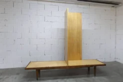 Armoire 1960 scandinave bois blond vernis atypique 4 portes 3