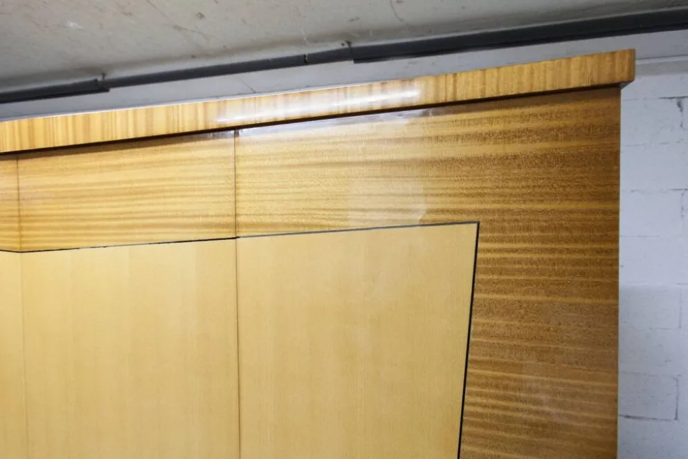 Armoire 1960 scandinave bois blond vernis atypique 4 portes 3