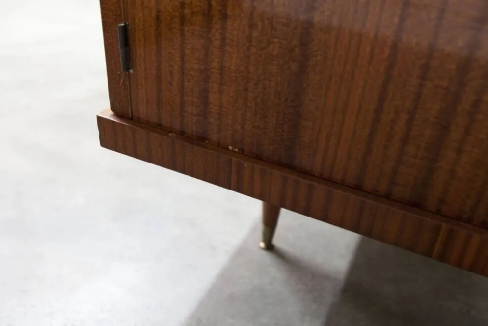 Armoire 1960 scandinave bois blond vernis atypique 4 portes 3