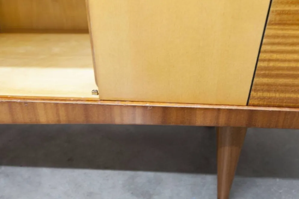 Armoire 1960 scandinave bois blond vernis atypique 4 portes 3