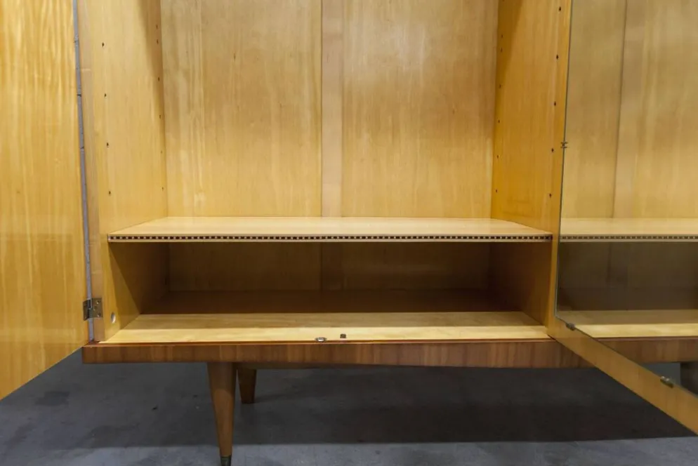 Armoire 1960 scandinave bois blond vernis atypique 4 portes 3