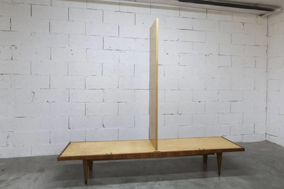 Armoire 1960 scandinave bois blond vernis atypique 4 portes 3