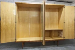 Armoire 1960 scandinave bois blond vernis atypique 4 portes 3